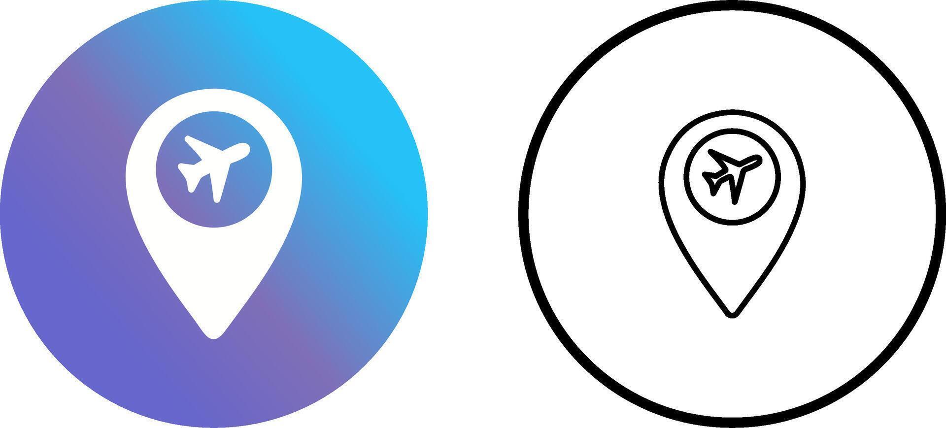 Airport Location Vector Icon