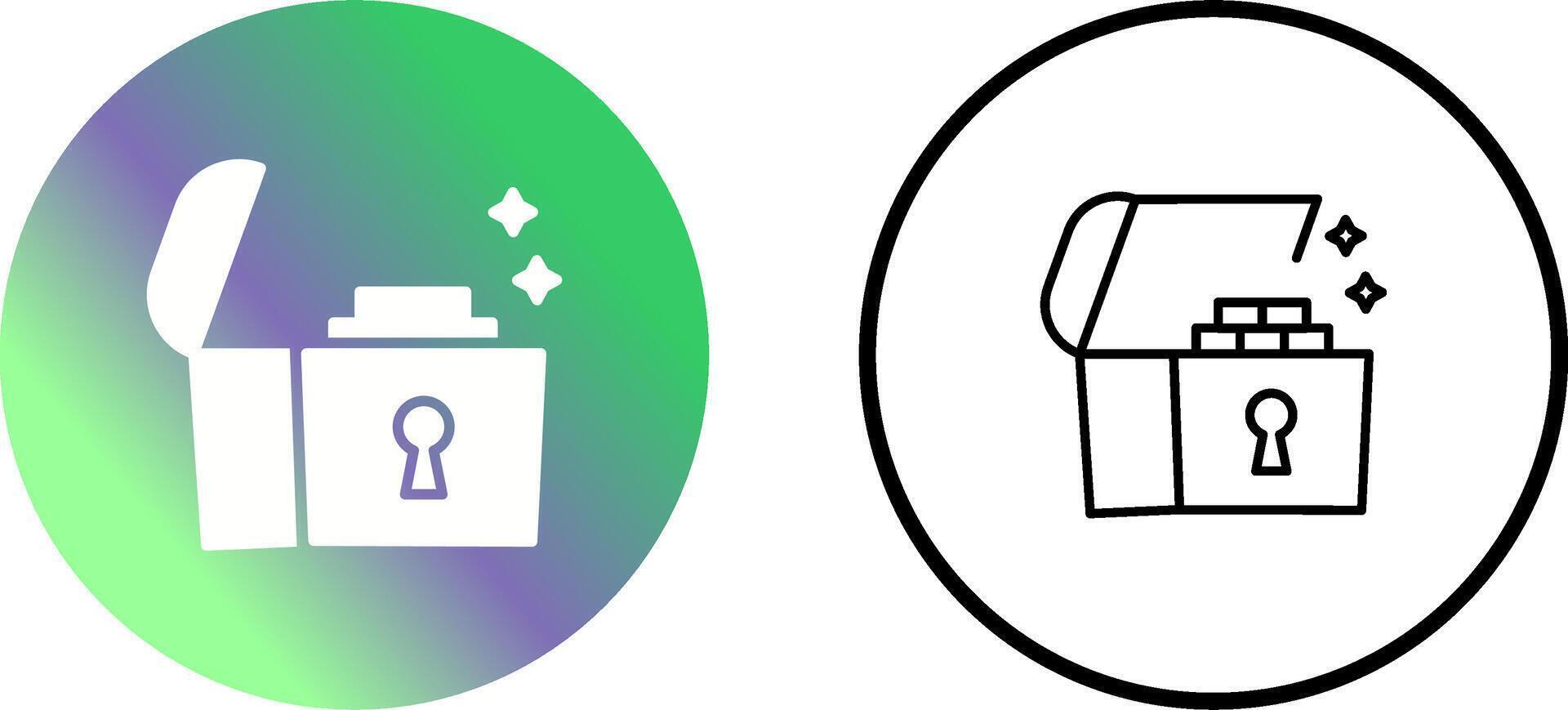 Open Treasure Box Vector Icon