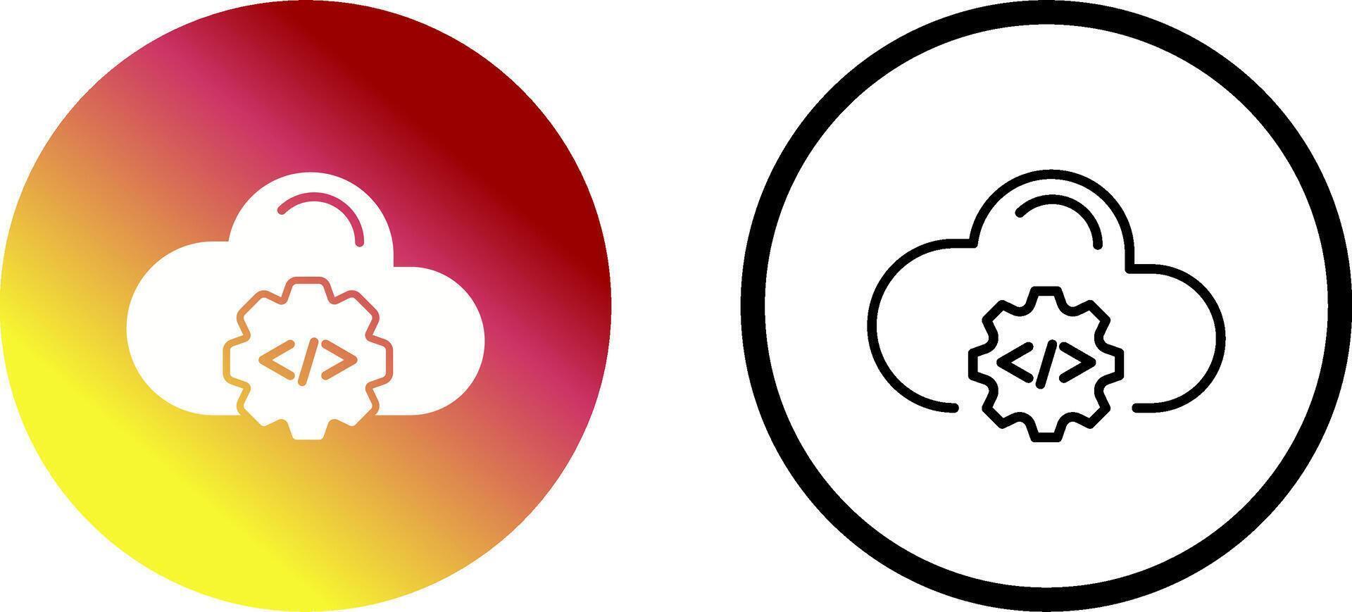 Cloud Coding Vector Icon