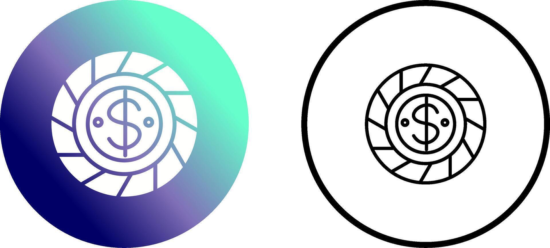 Dollar Chip Vector Icon