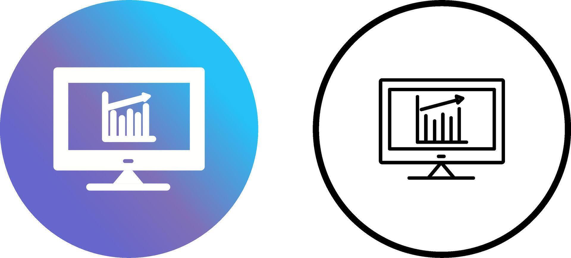 Online Graph Vector Icon