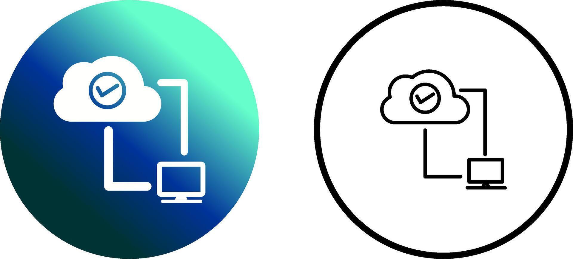 icono de vector de conexiones de nube