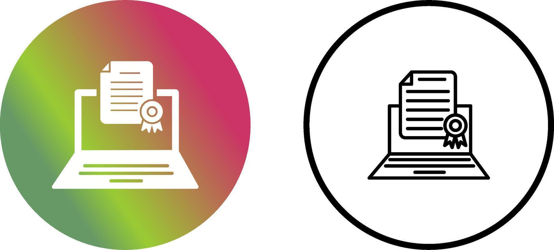 Online Graduation Vector Icon