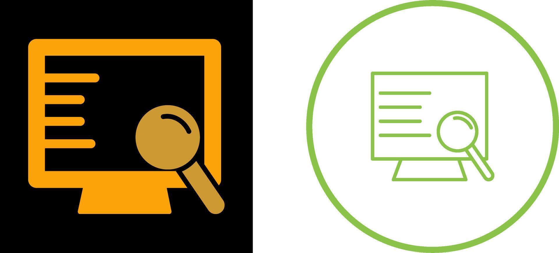 Computer Search Vector Icon