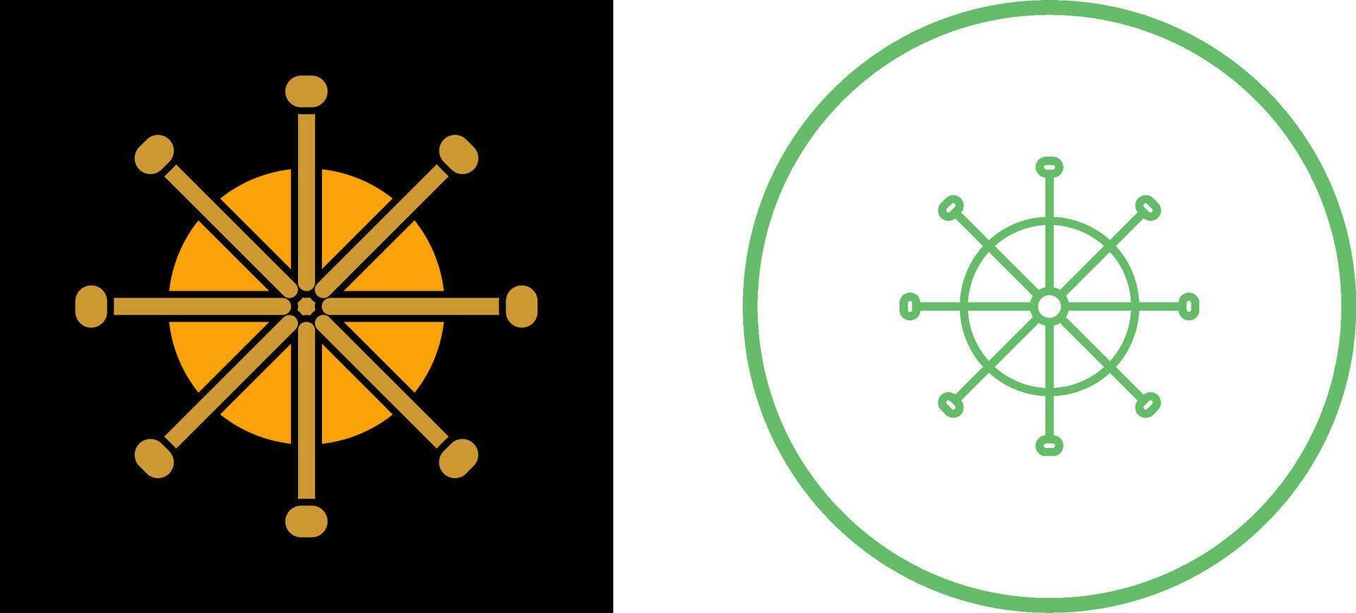 Ship Wheel Vector Icon