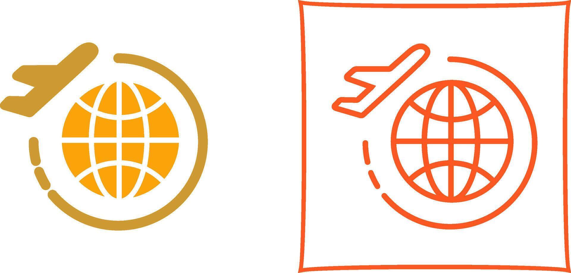 Round Travel Flights Vector Icon