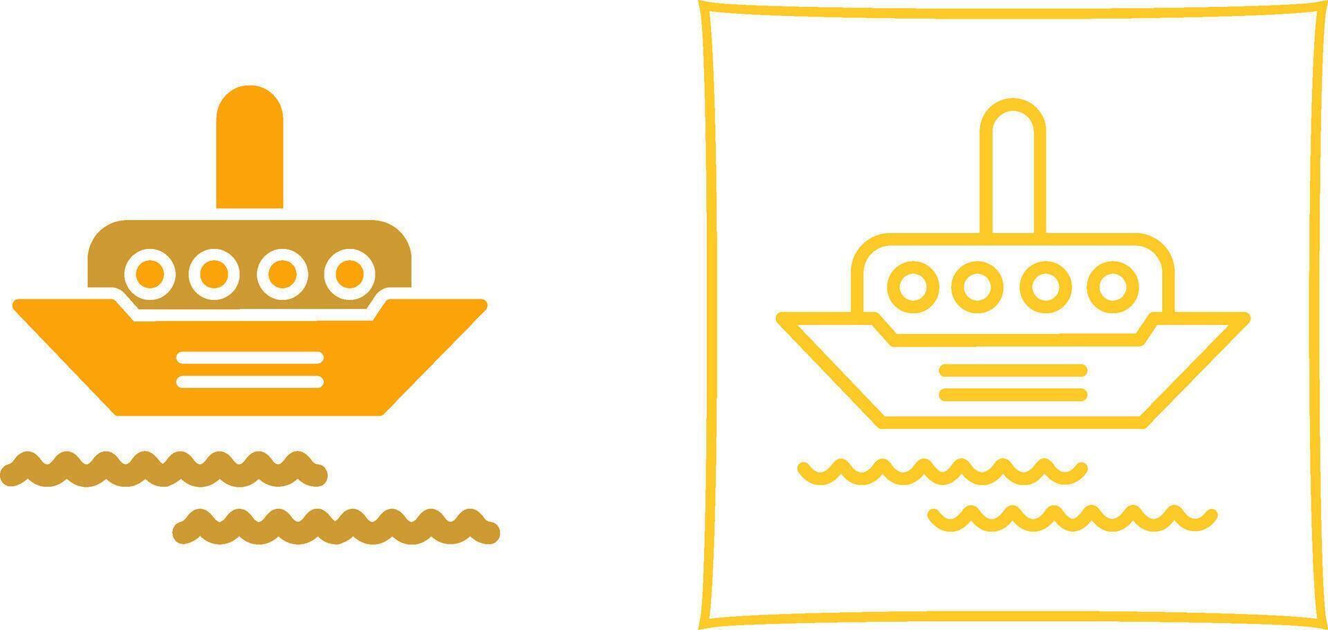 icono de vector de barco de vapor