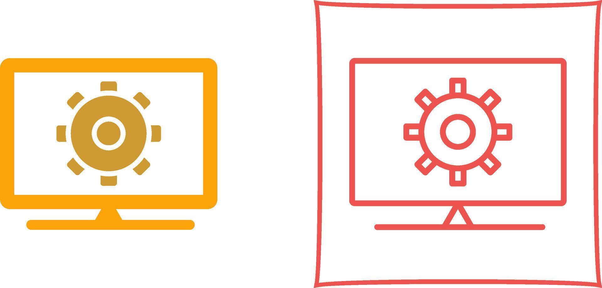 icono de vector de configuración de computadora