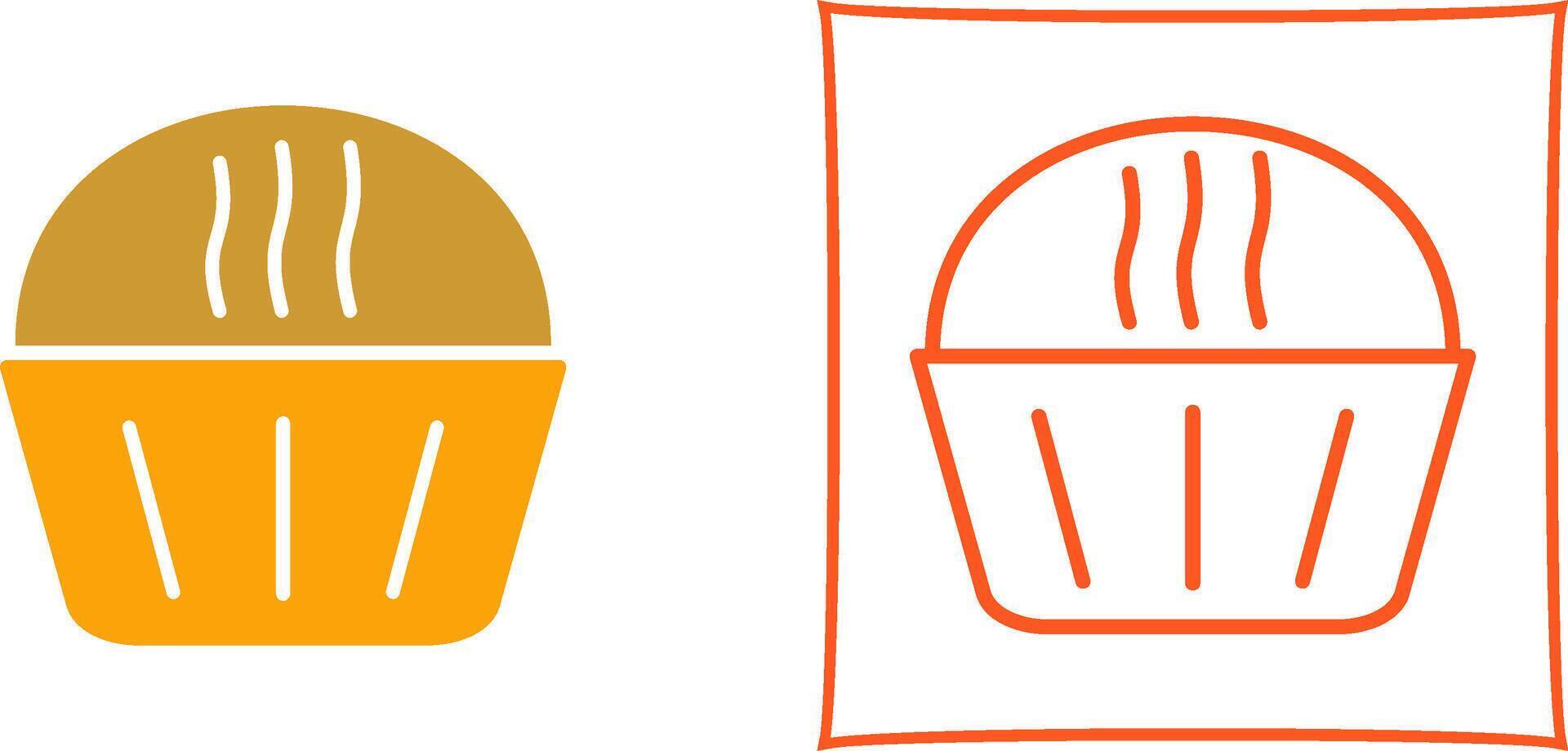 icono de vector de muffin de crema