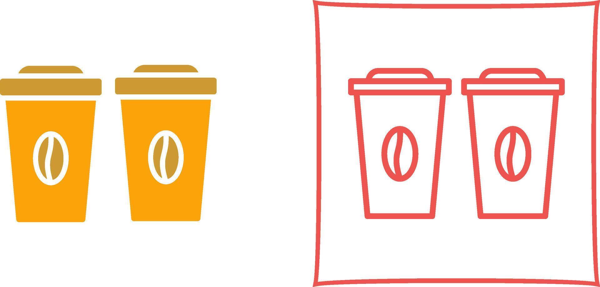 Two Coffees Vector Icon