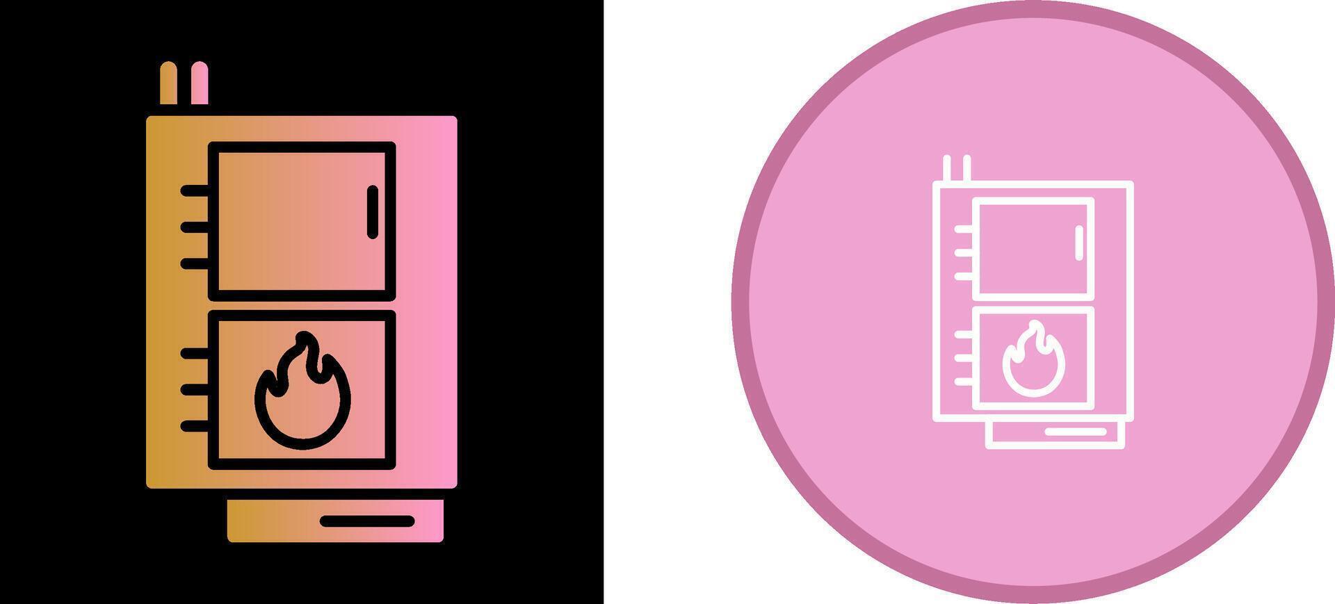 icono de vector de caldera de combustible sólido