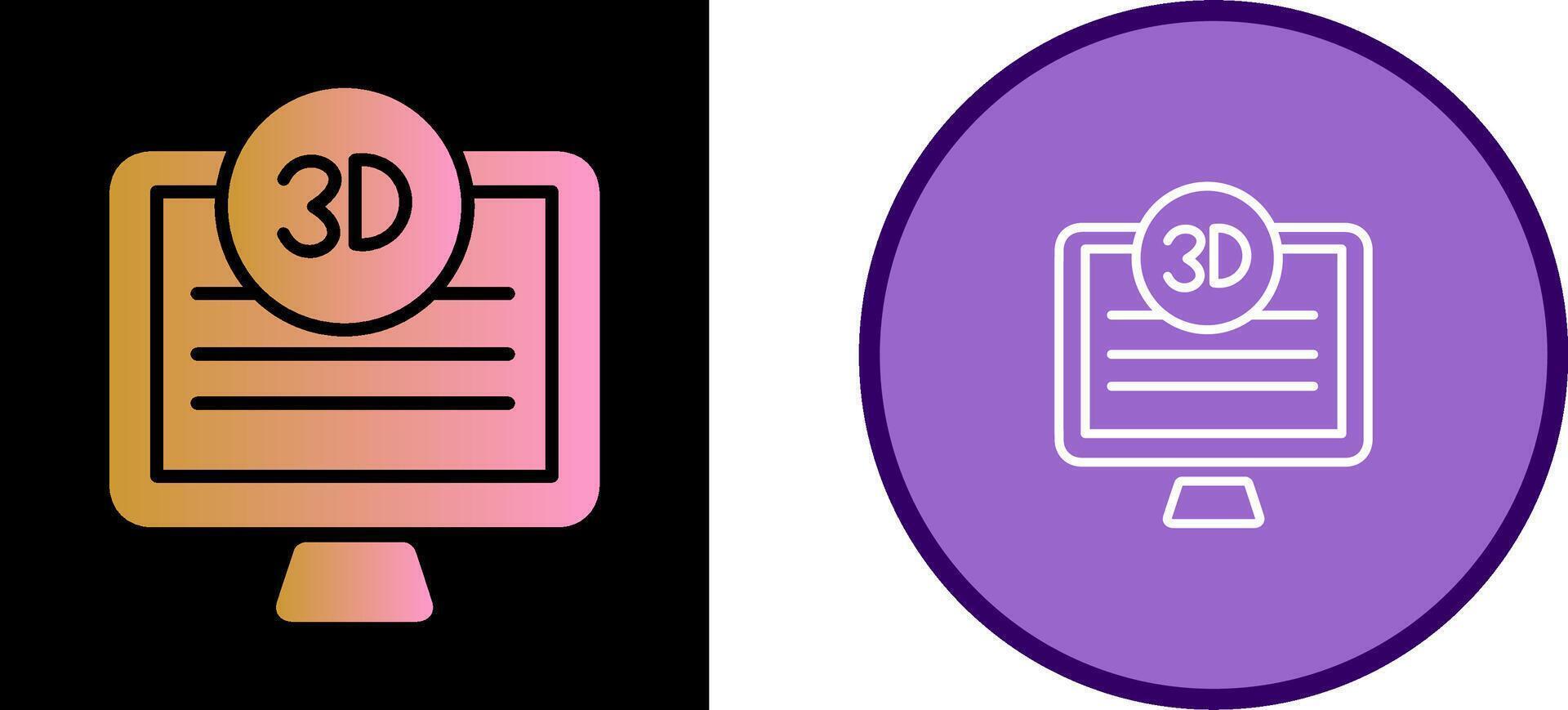 3D Quality Screen Vector Icon