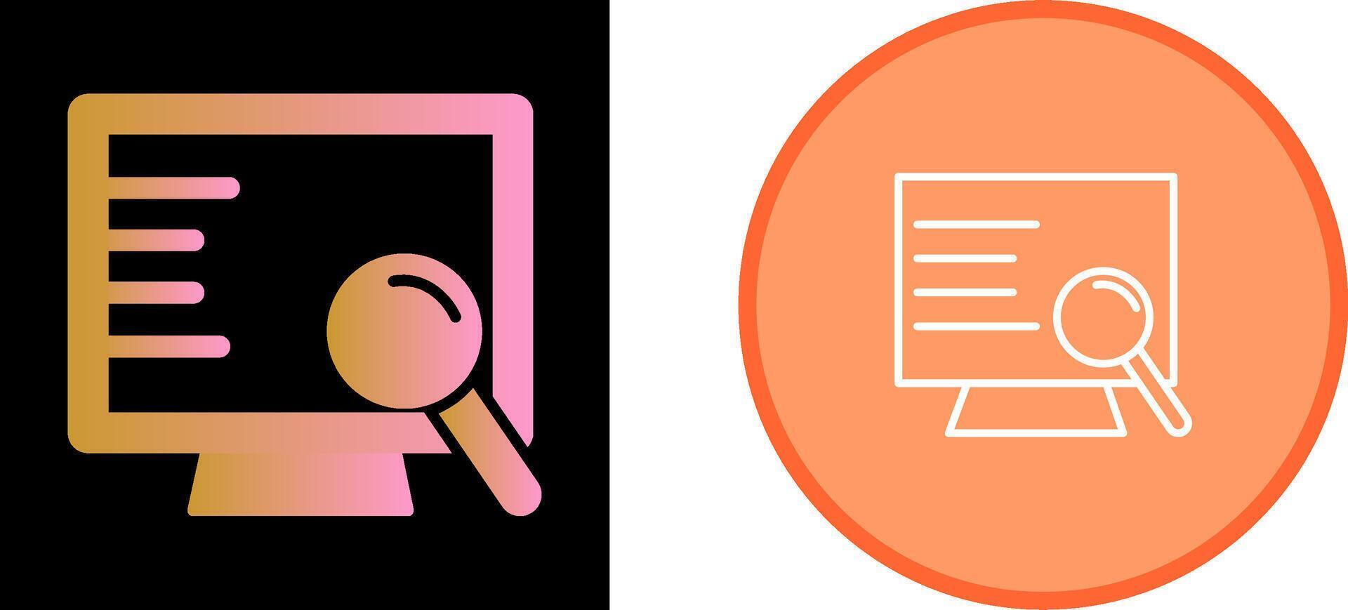 Computer Search Vector Icon