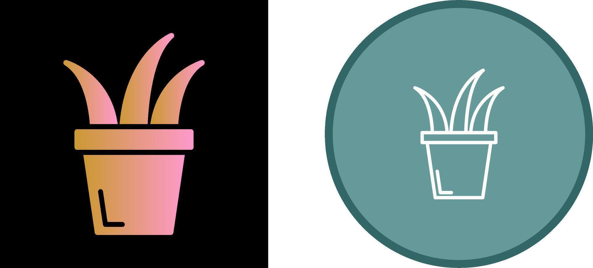 Grass Pot Vector Icon