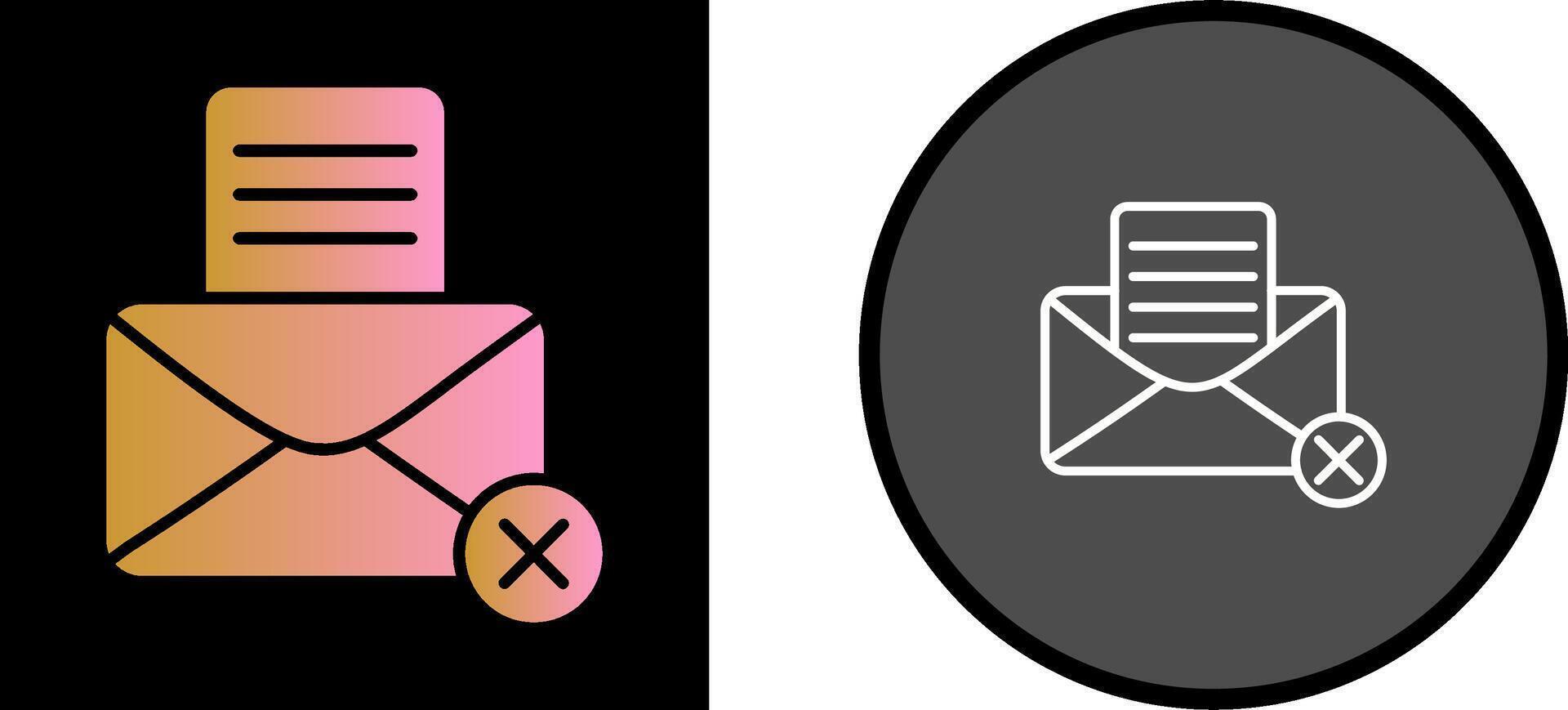 Rejection Of A Letter Vector Icon