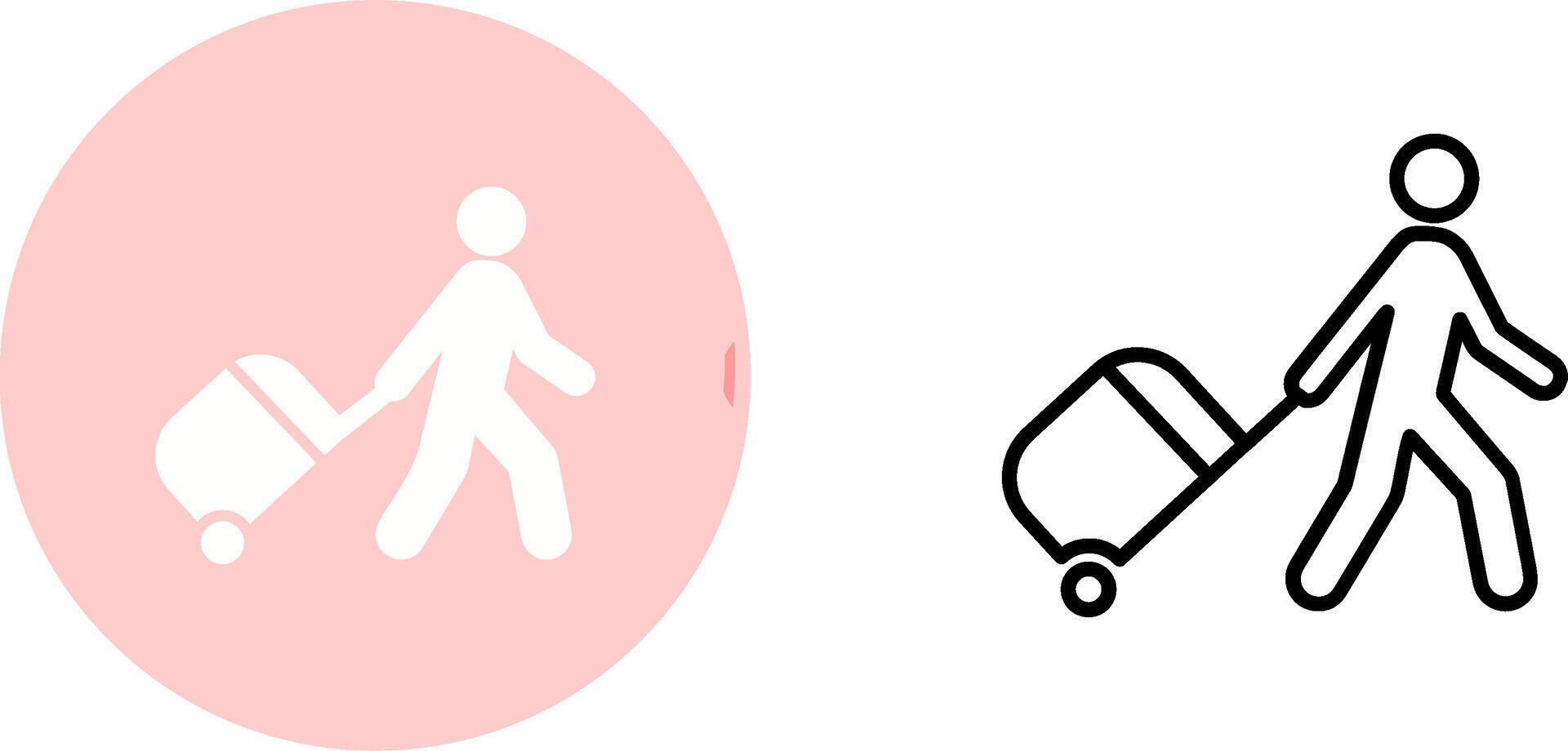 Walking With Luggage Vector Icon