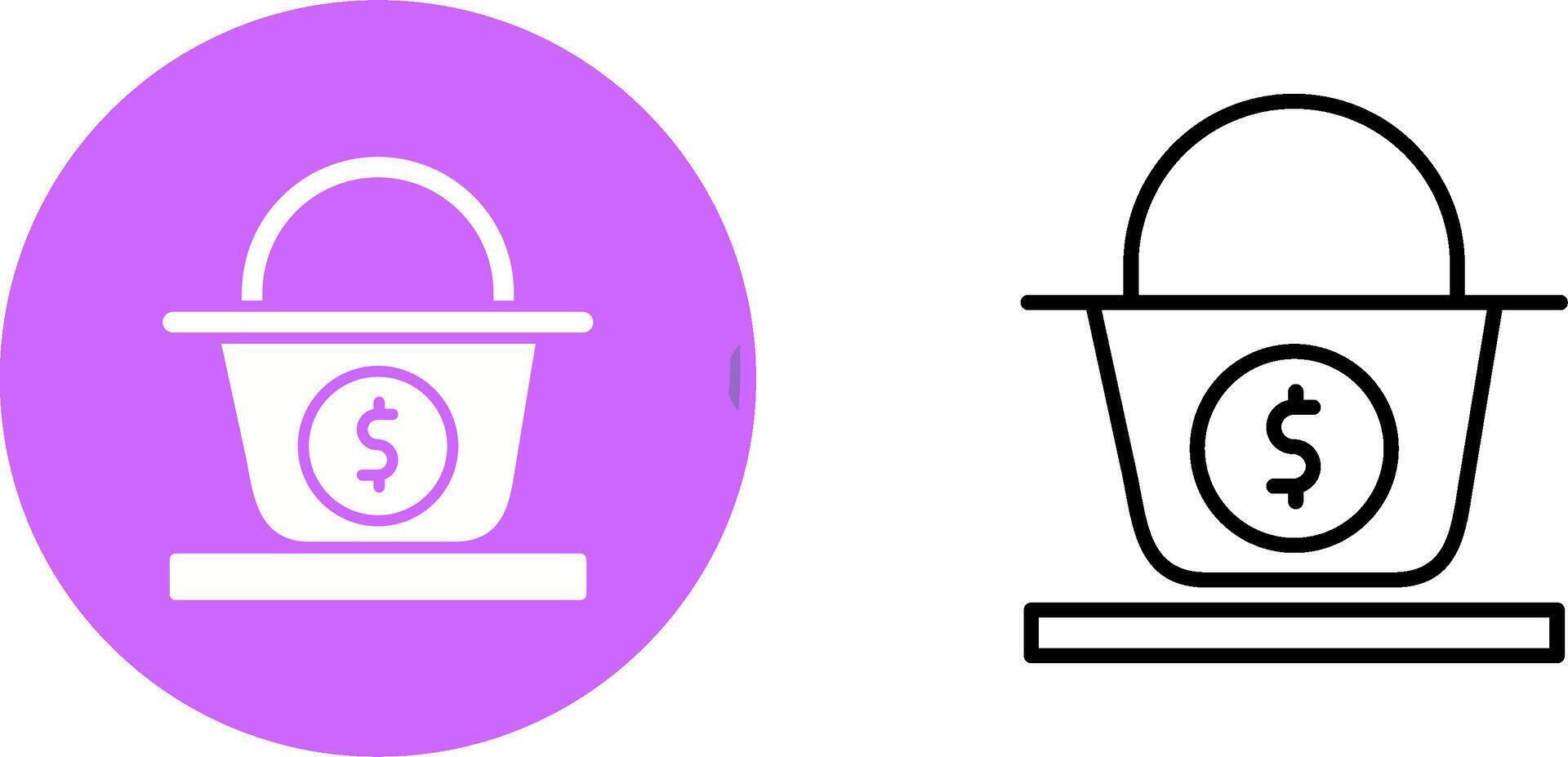 Dollar Basket Vector Icon