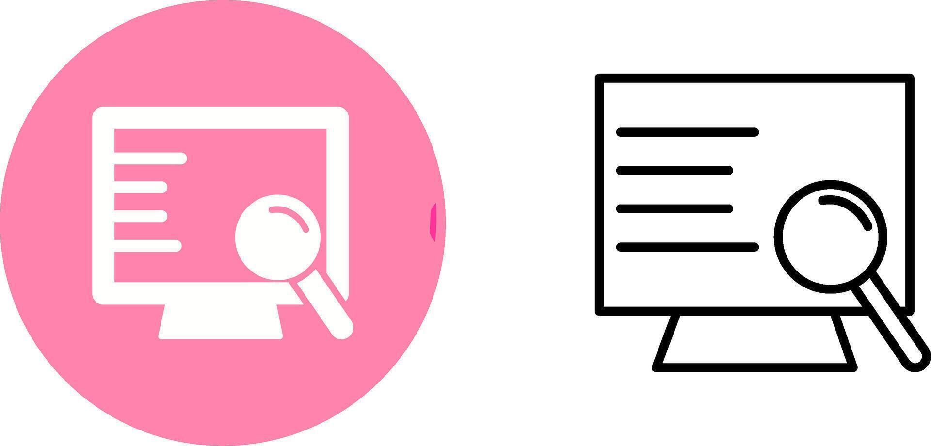 Computer Search Vector Icon