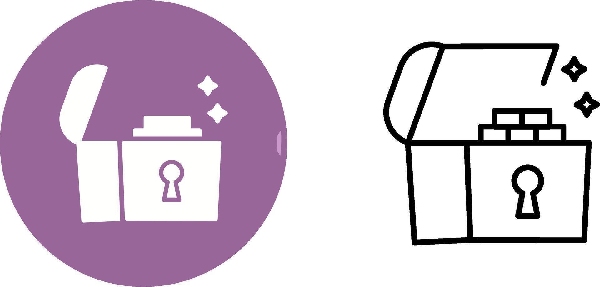 Open Treasure Box Vector Icon