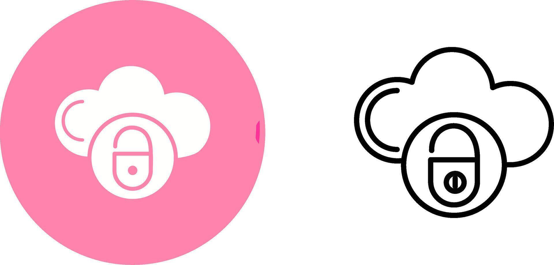 Secure Cloud Vector Icon