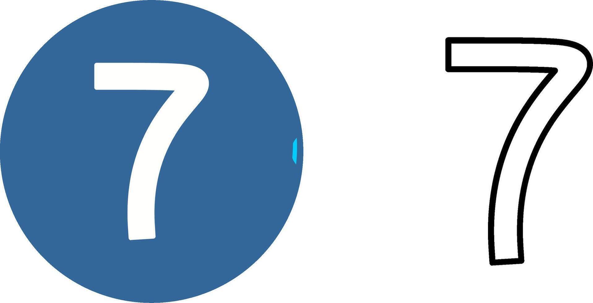 Number Seven Vector Icon