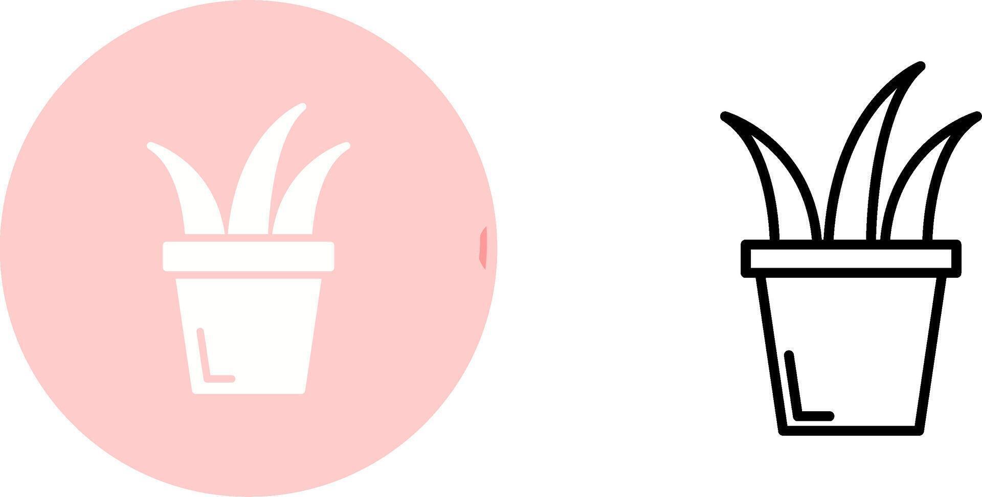 Grass Pot Vector Icon