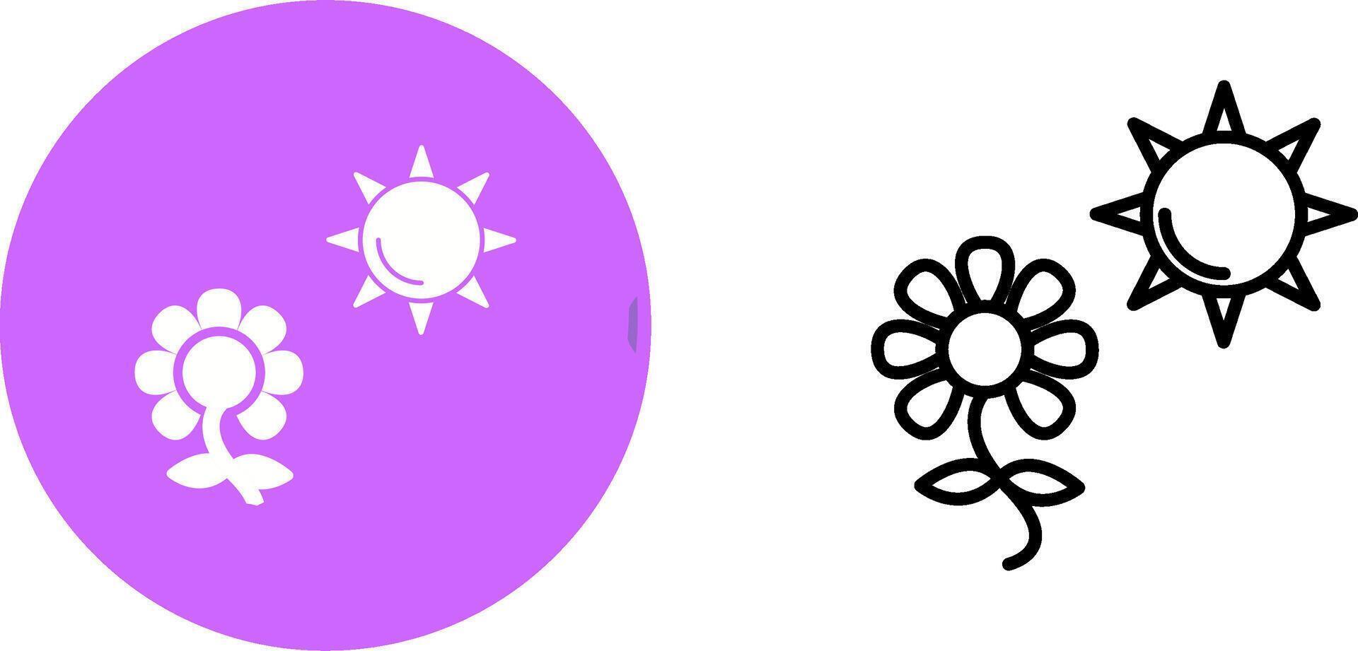 Flower in sunlight Vector Icon