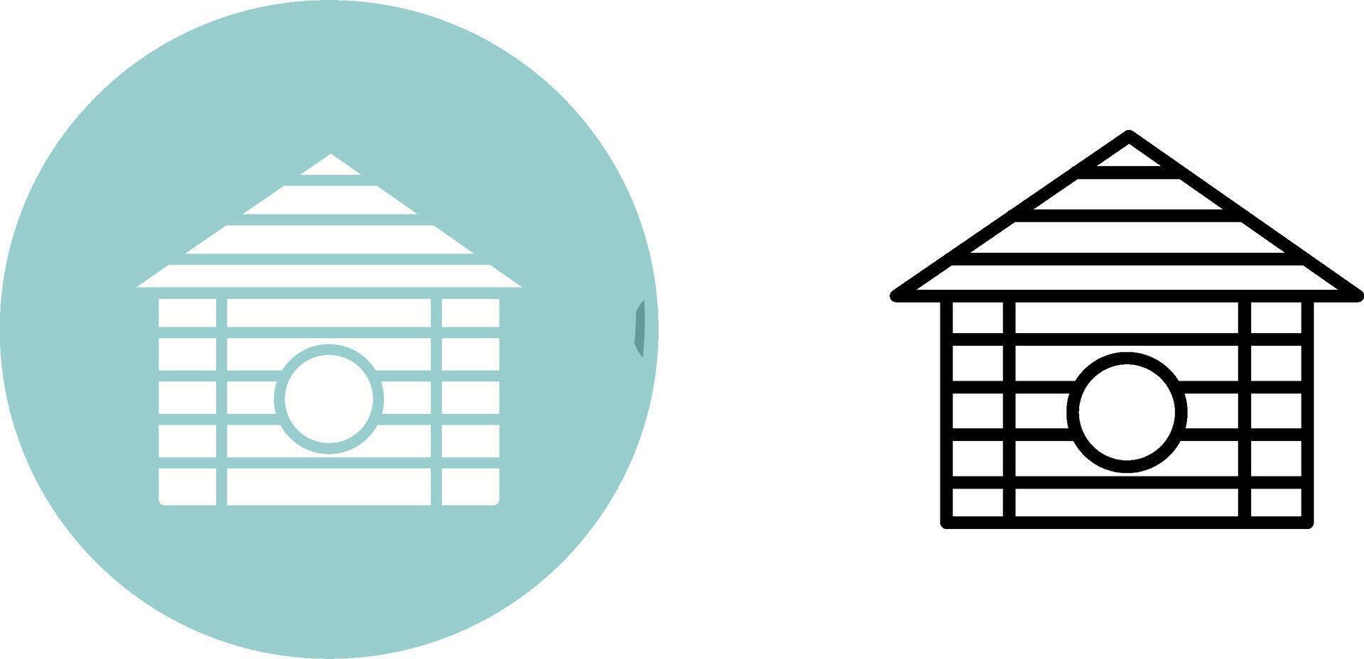Wood Cabin Vector Icon