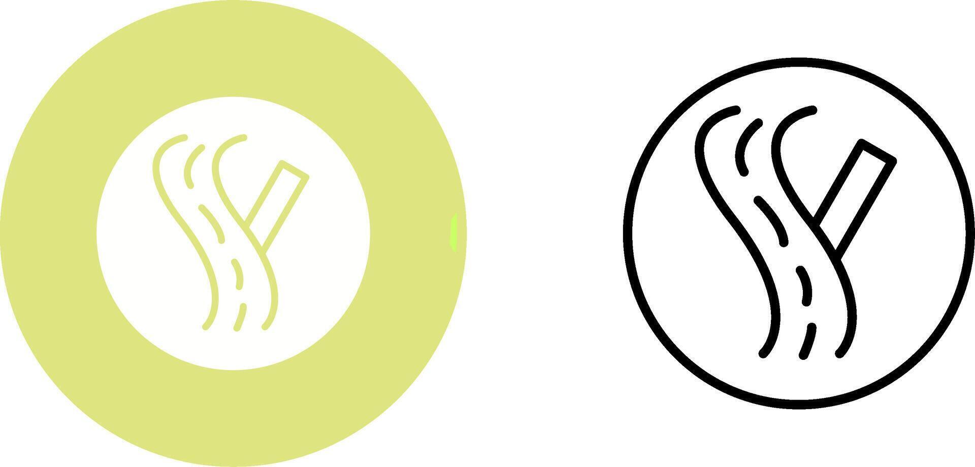 Linked Road Sign Vector Icon