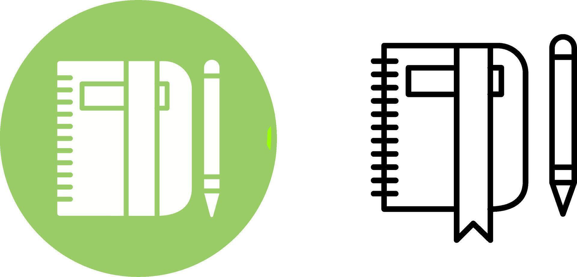 Pencil and Book Vector Icon