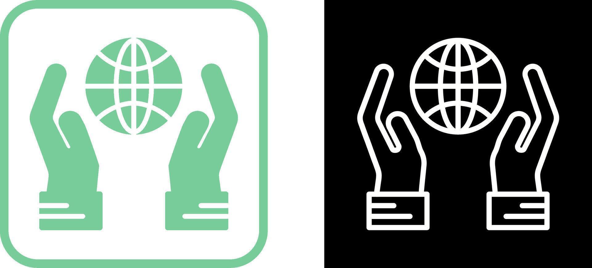 Globe Hand Vector Icon