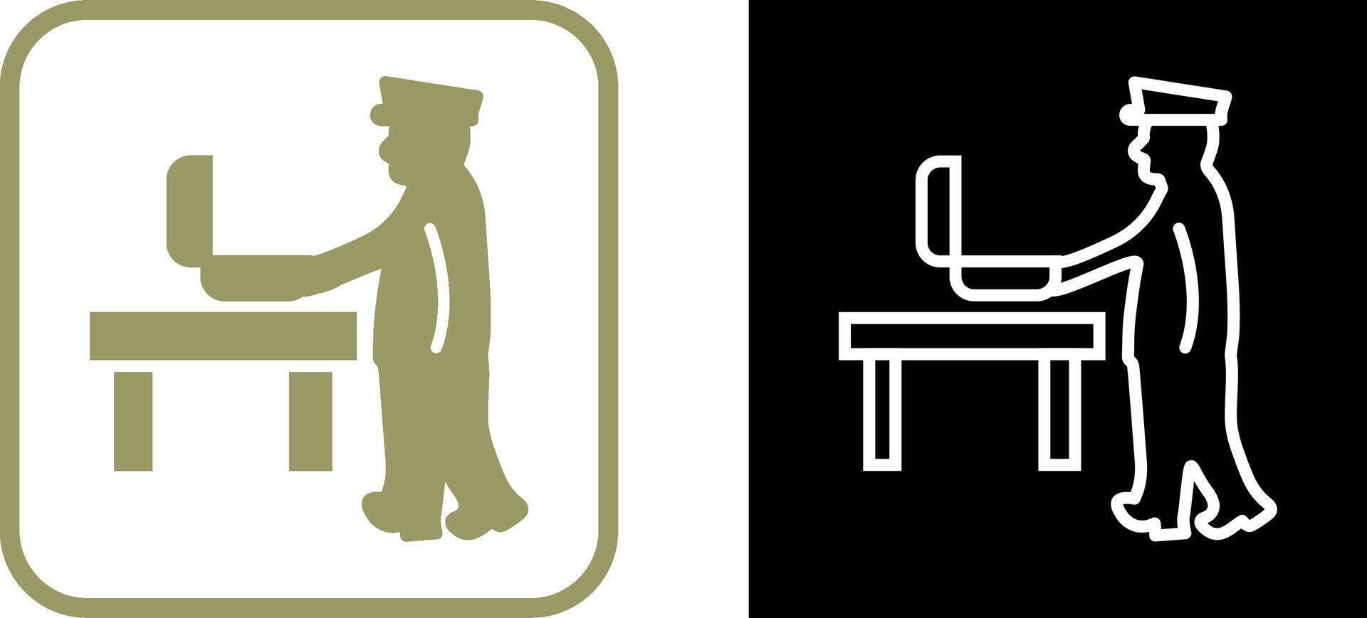 Guard Checking Briefcase Vector Icon
