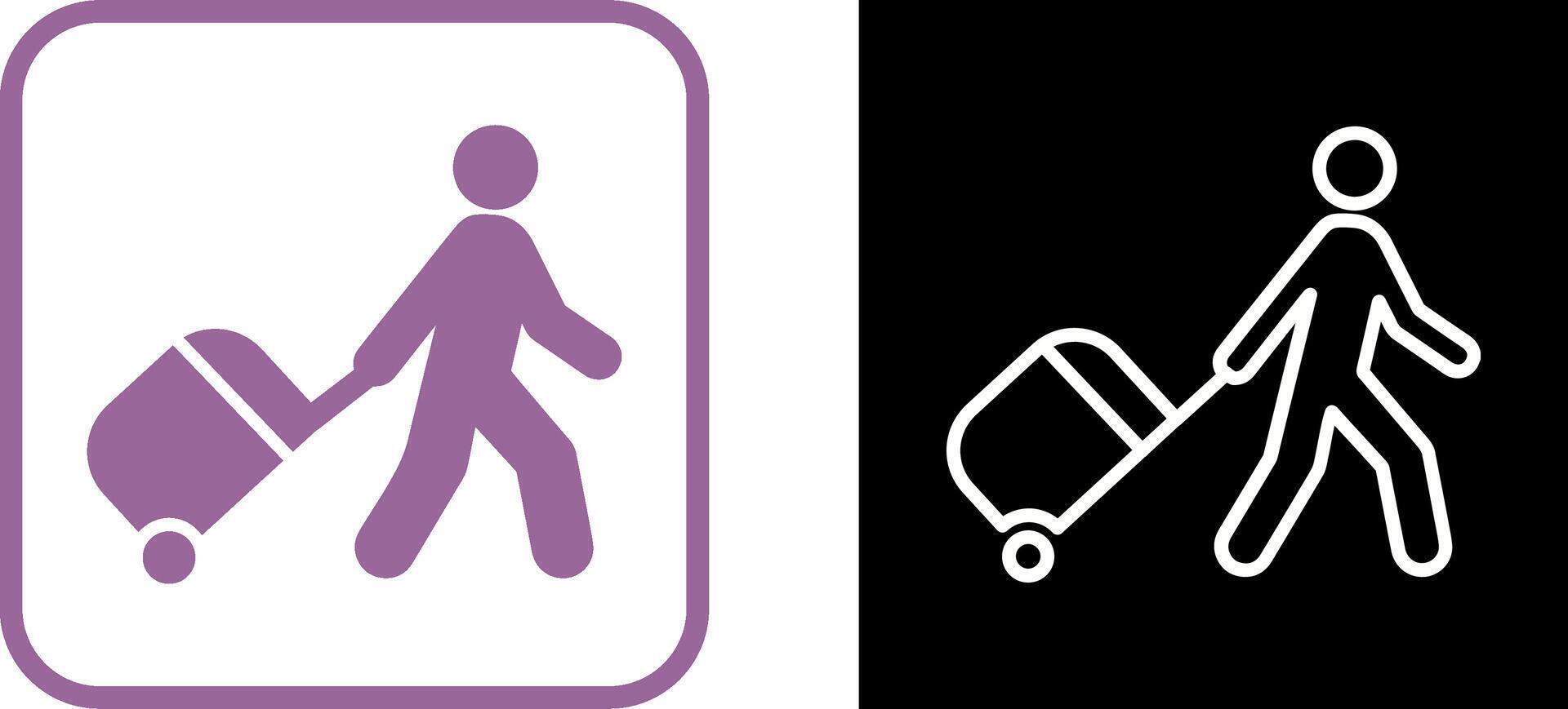 Walking With Luggage Vector Icon