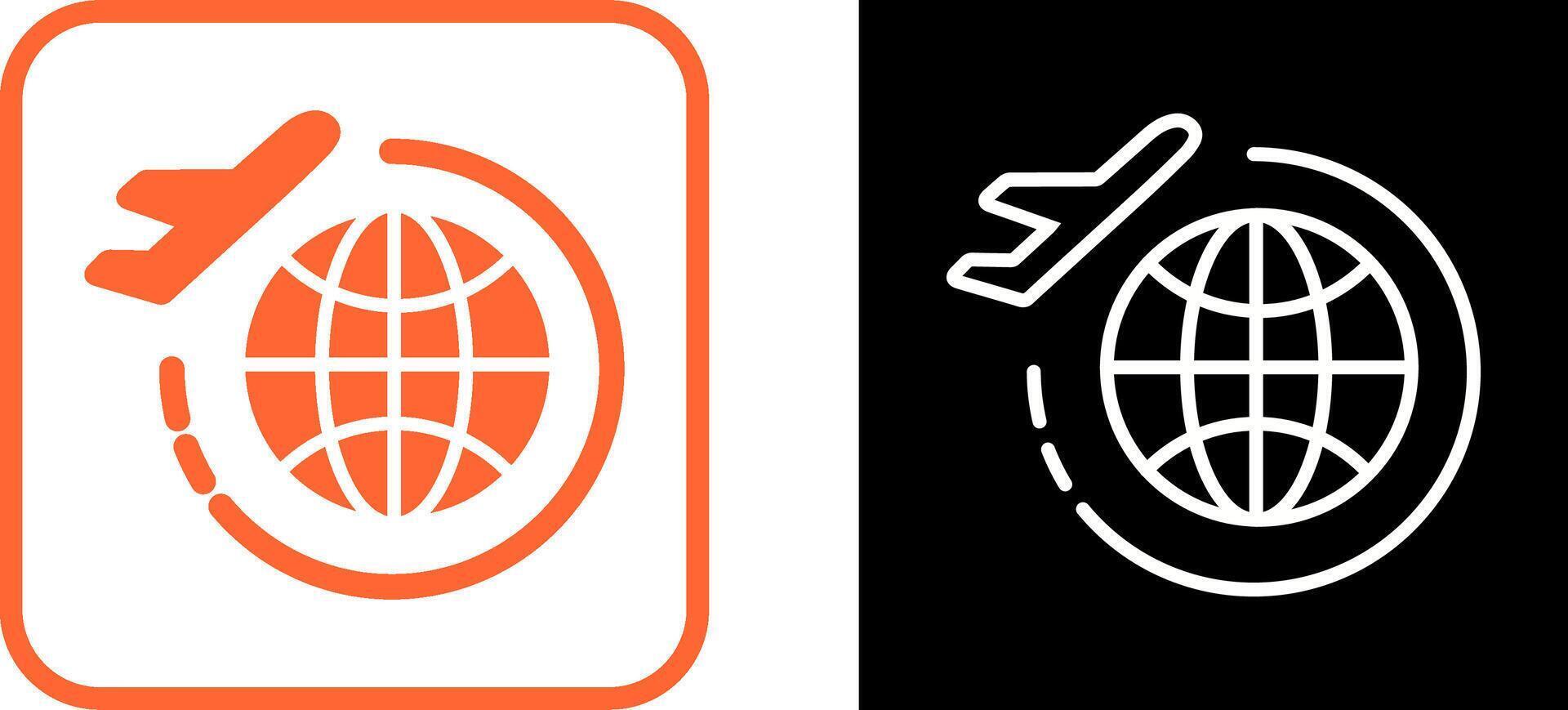 Round Travel Flights Vector Icon