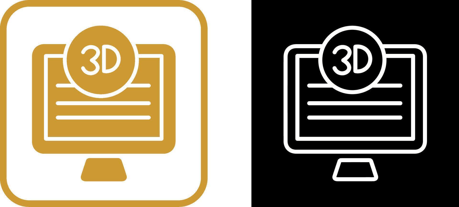3D Quality Screen Vector Icon