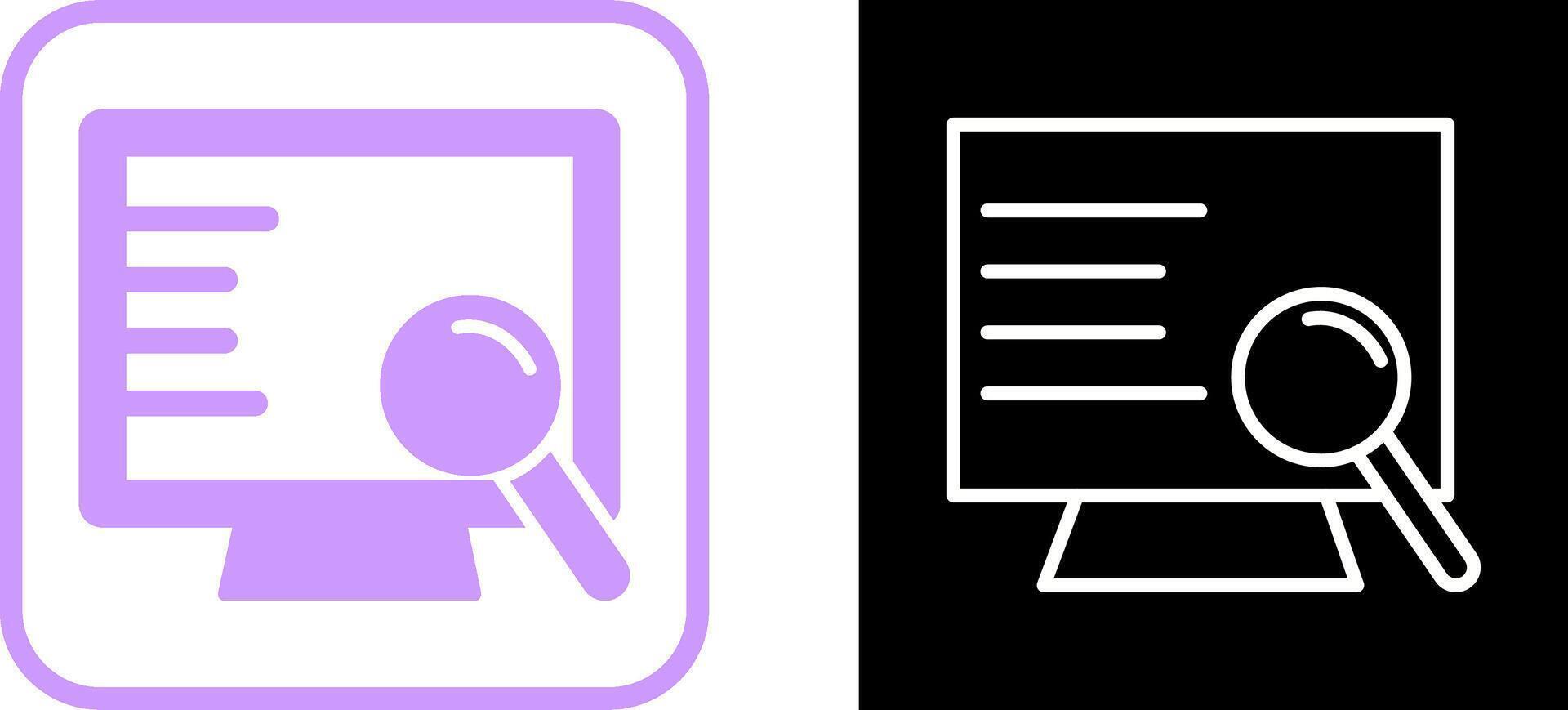Computer Search Vector Icon