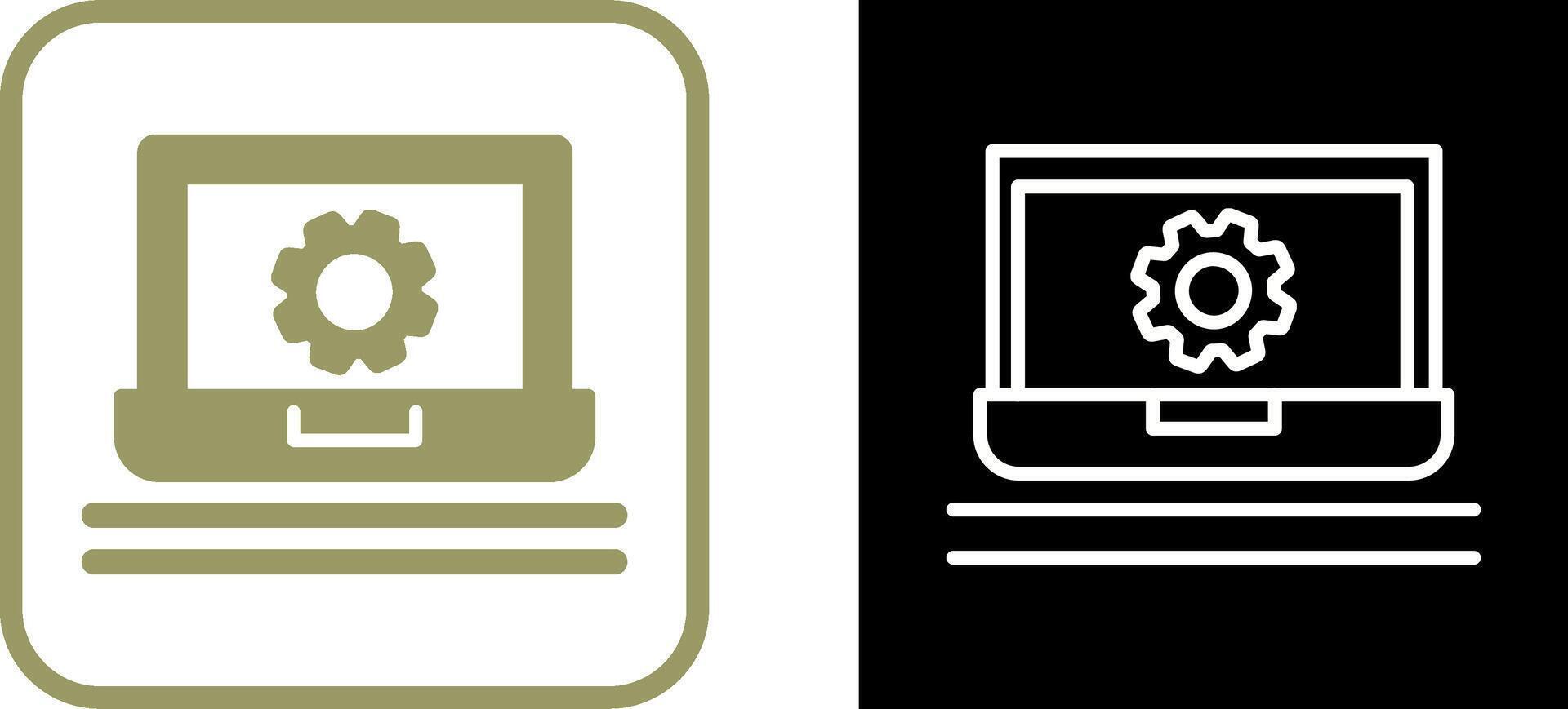 Laptop Setting Vector Icon