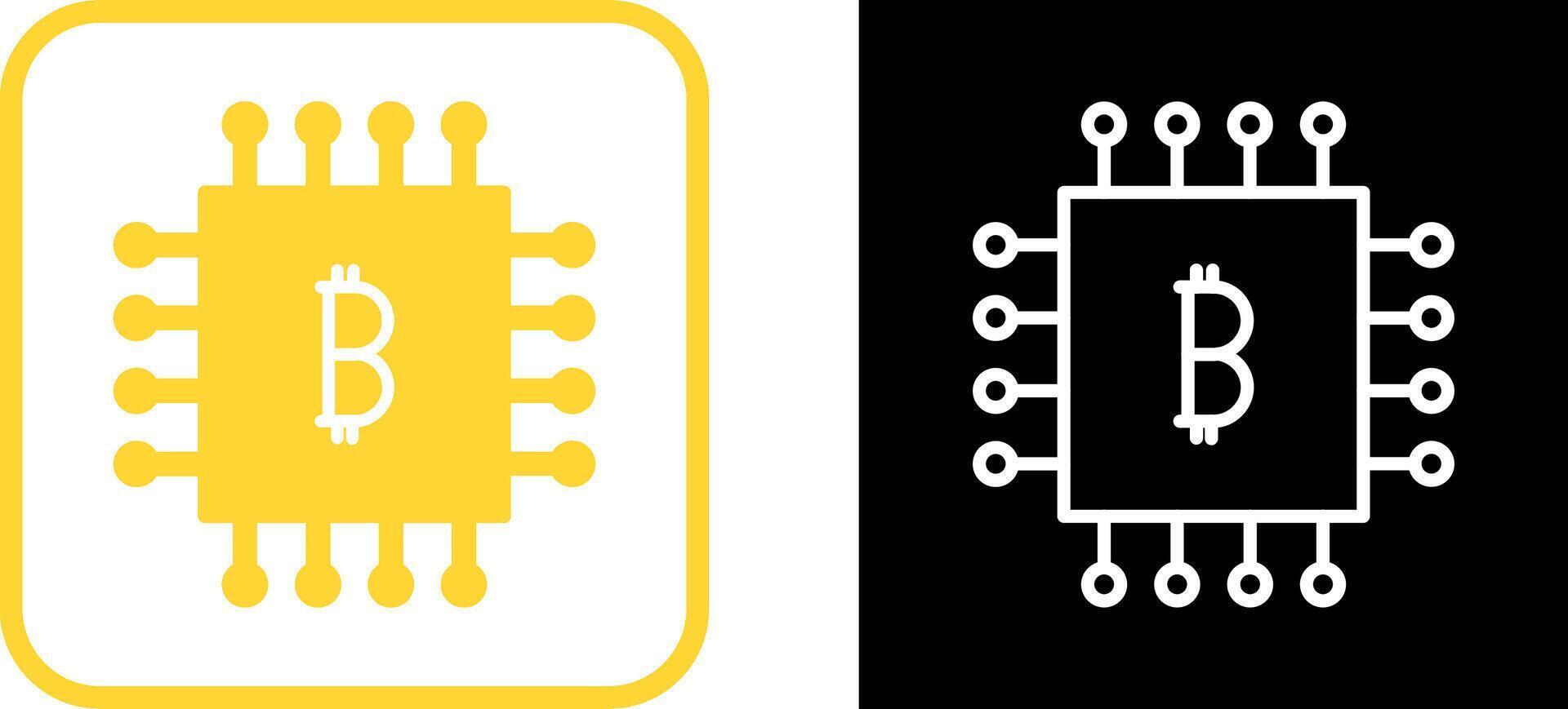 Bitcoin Chip Vector Icon