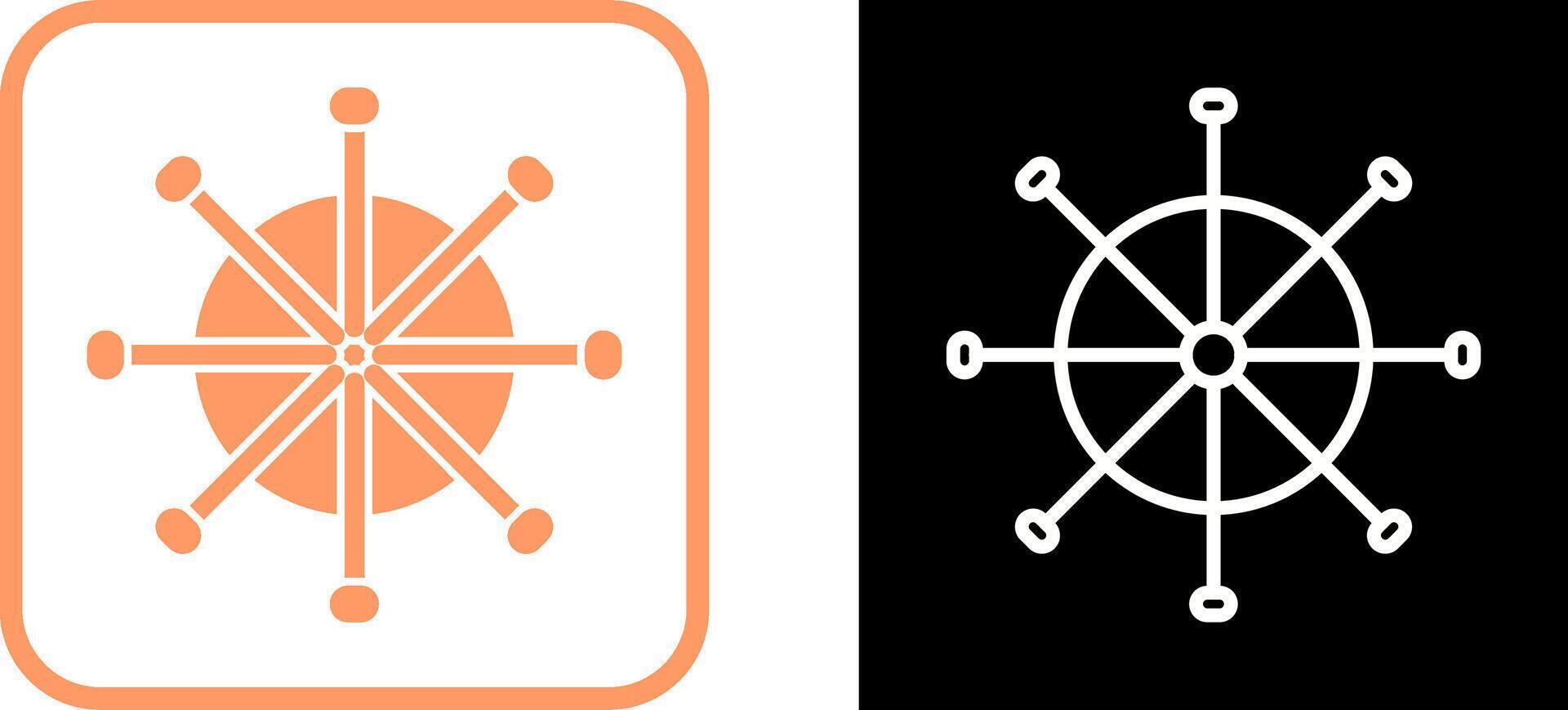 Ship Wheel Vector Icon