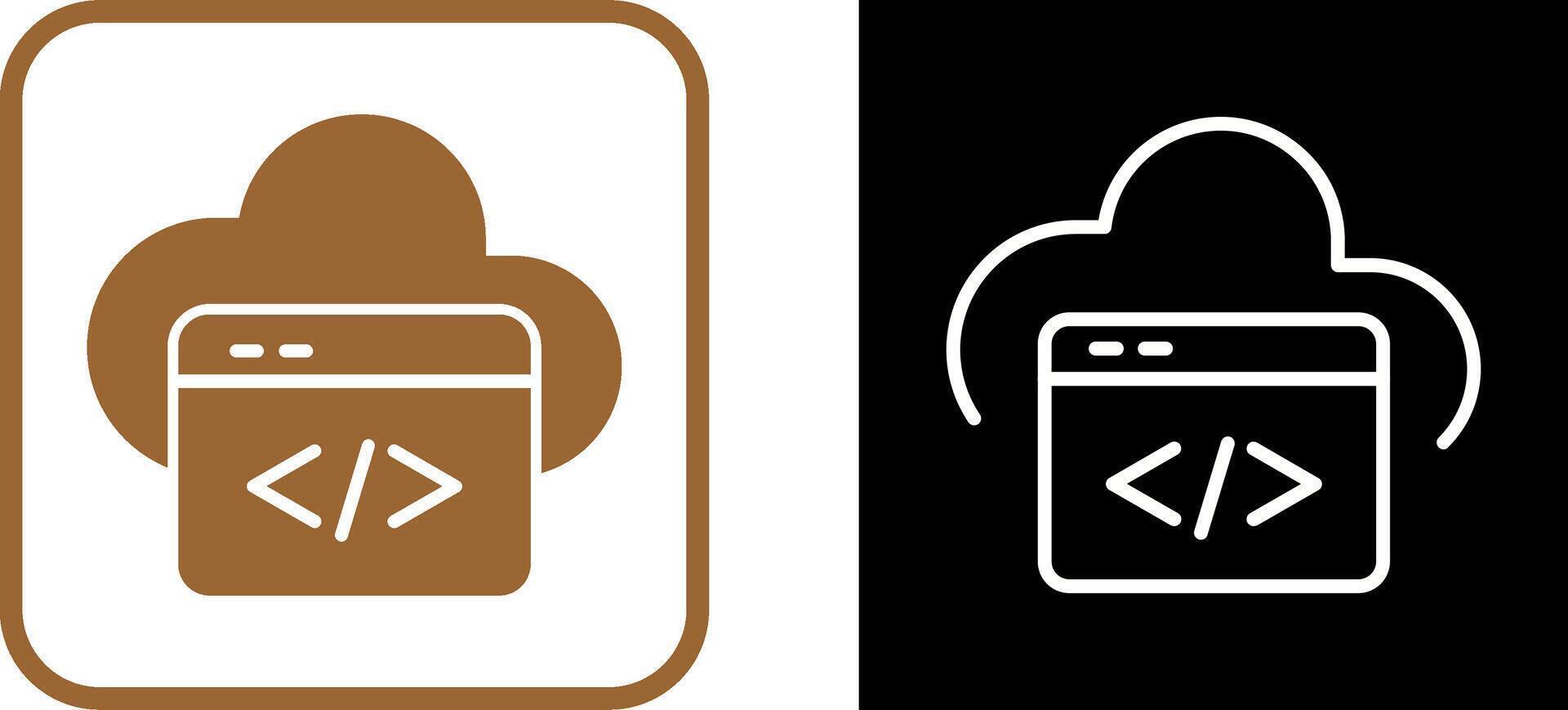 Cloud Coding Vector Icon