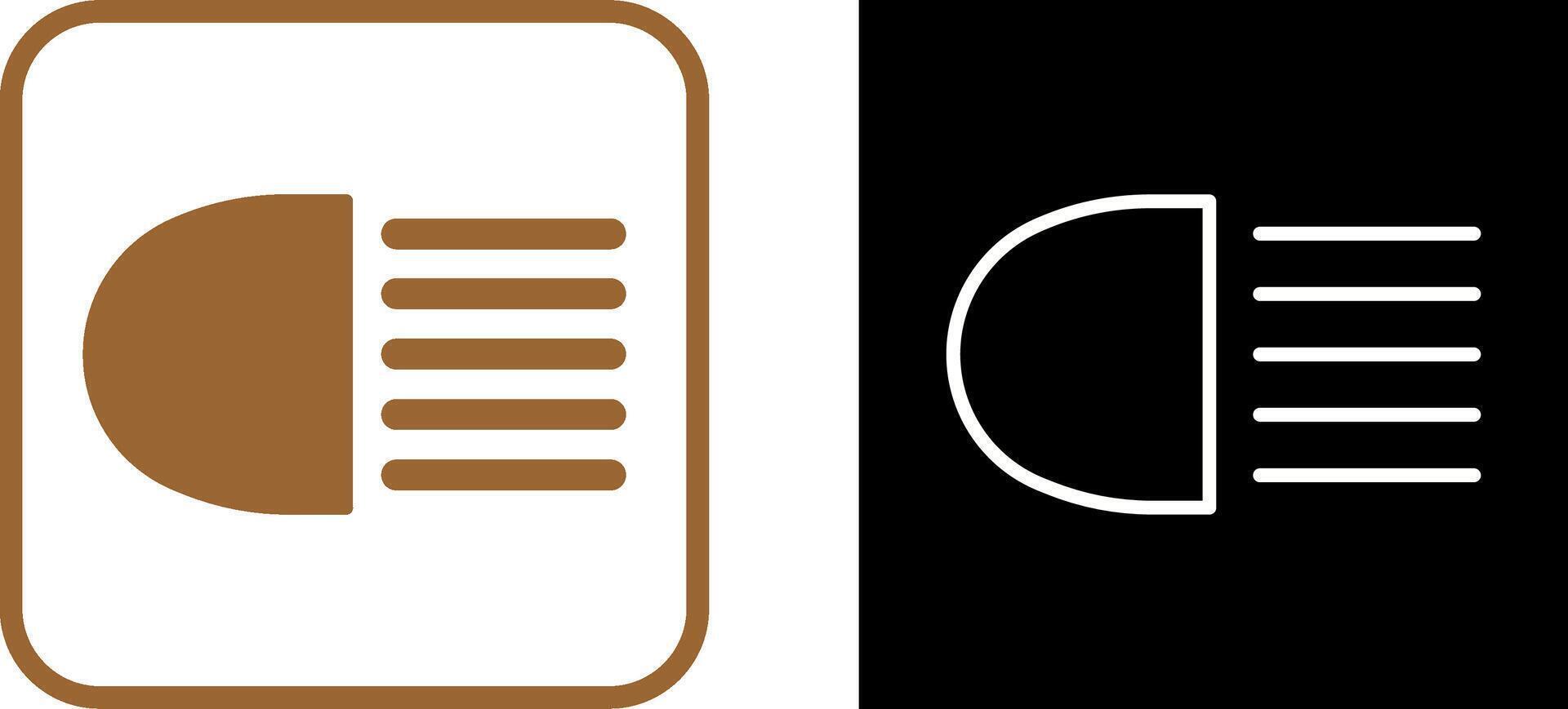Headlight Vector Icon