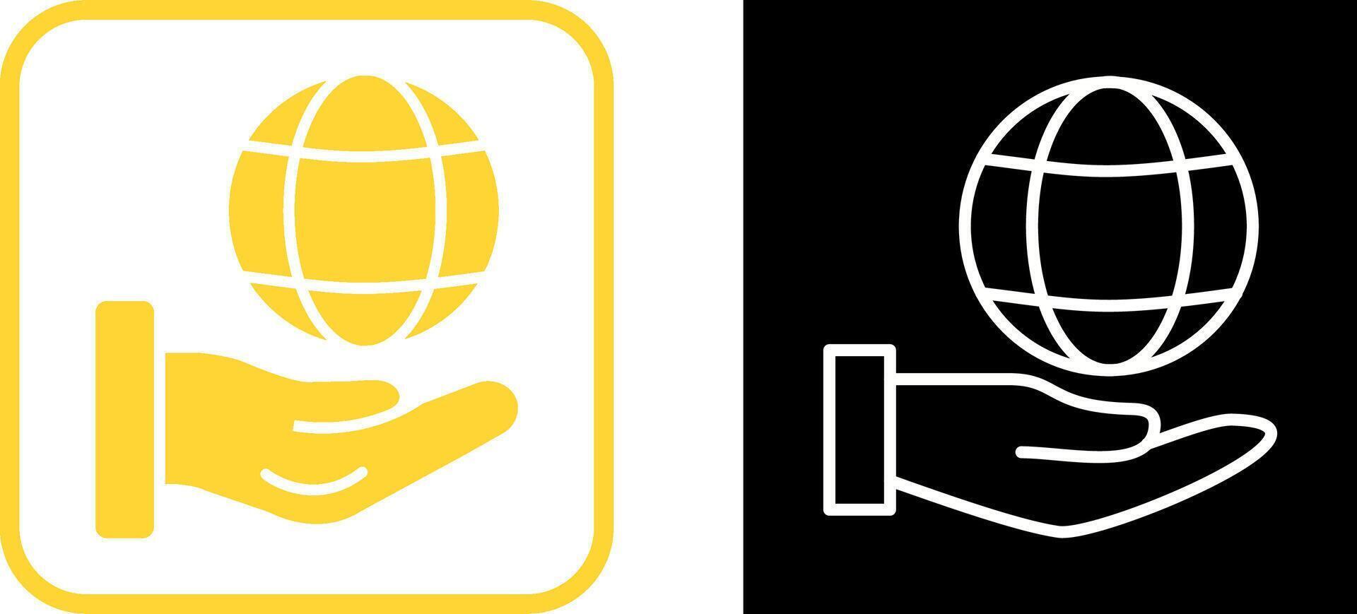 Global Hand Vector Icon