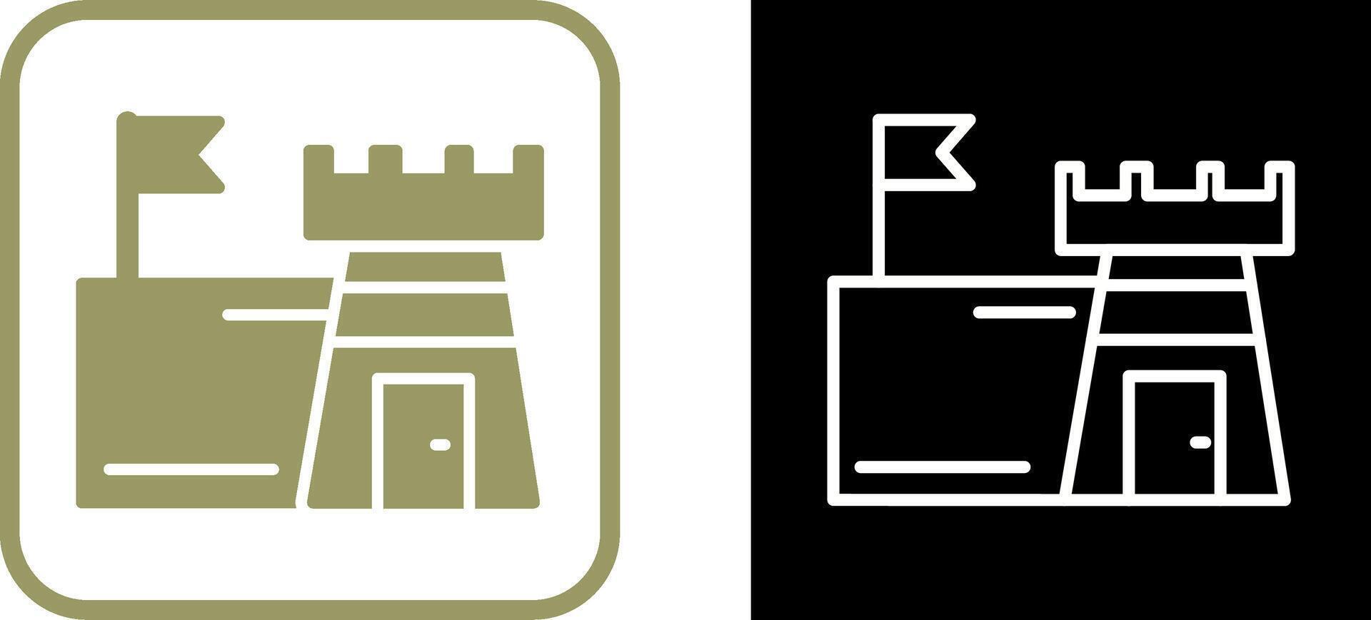 Castle with Flag Vector Icon