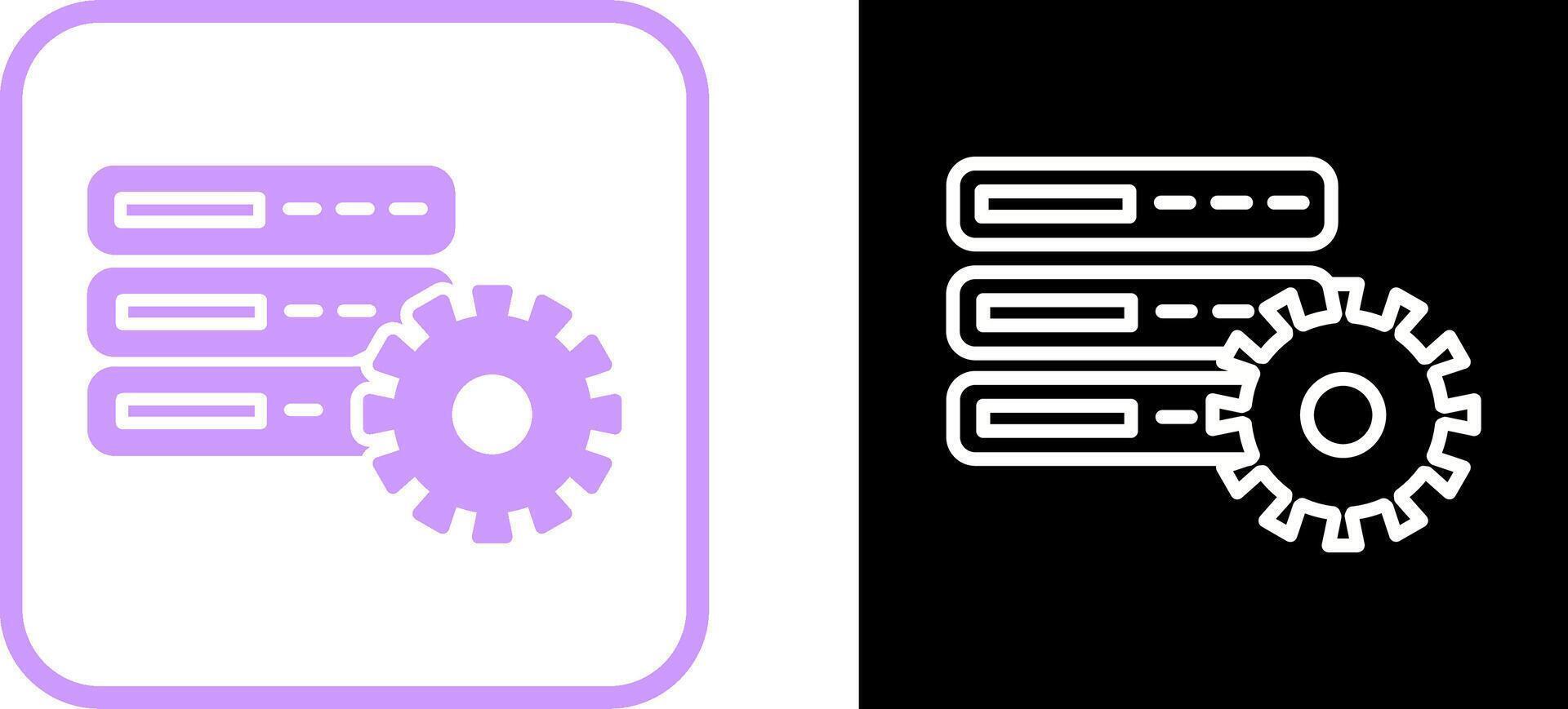 icono de vector de configuración de base de datos