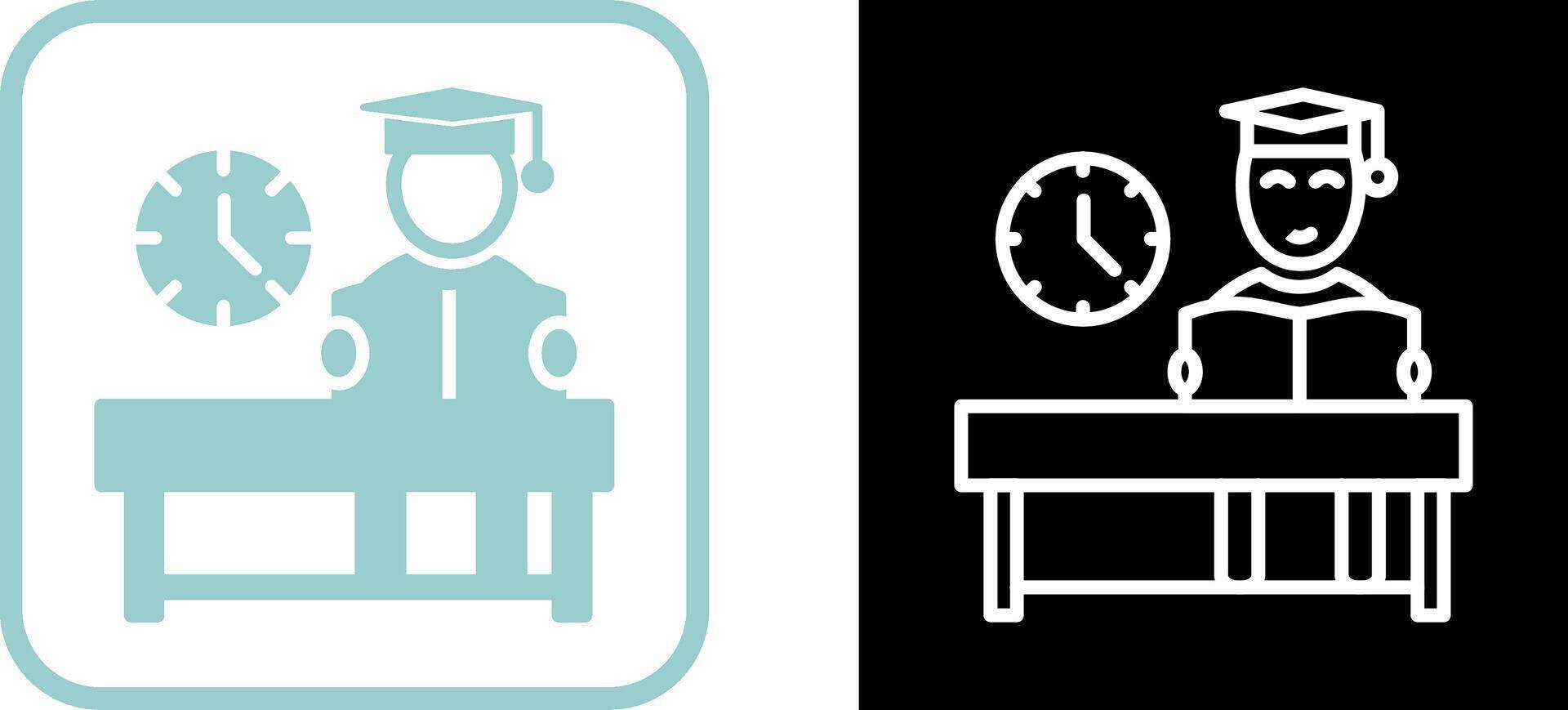 Studying on Desk I Vector Icon