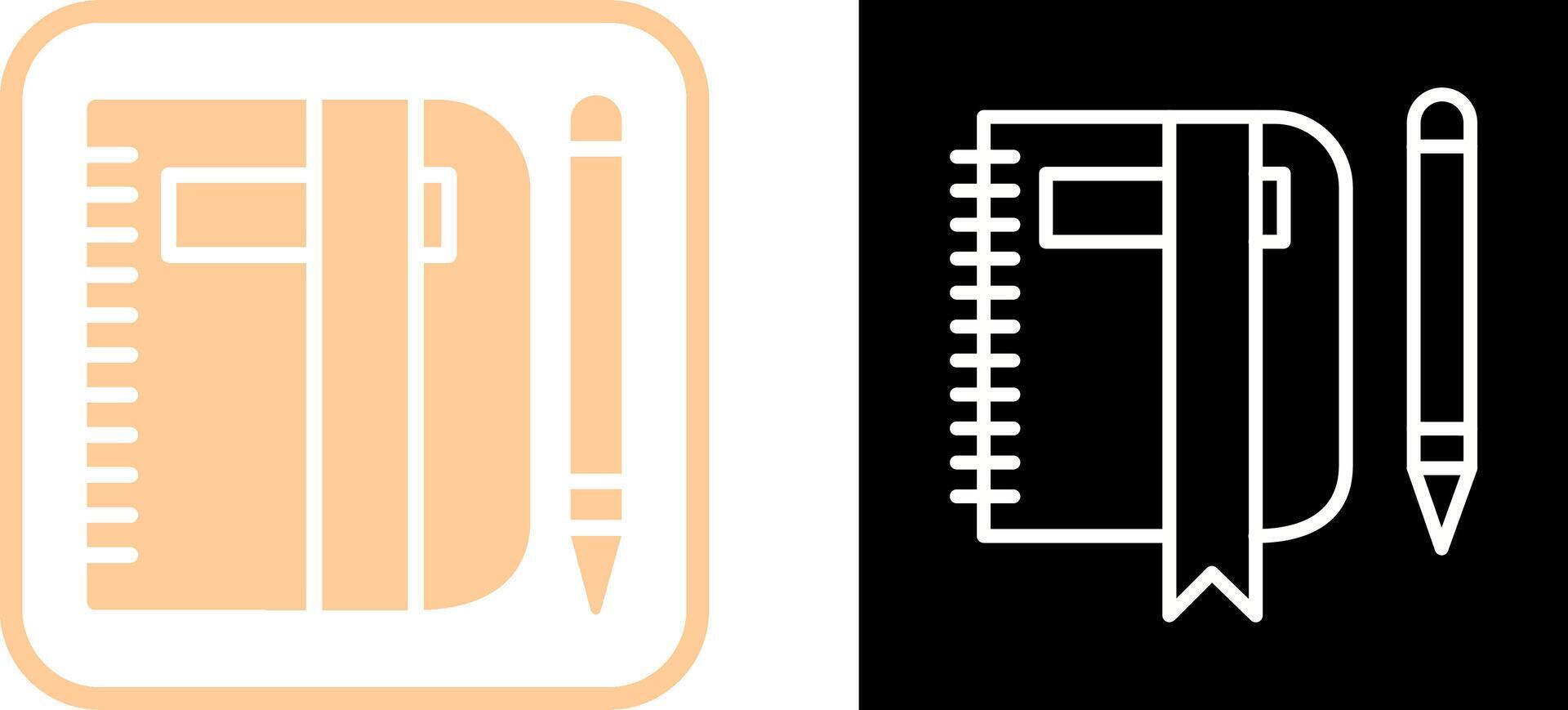 Pencil and Book Vector Icon