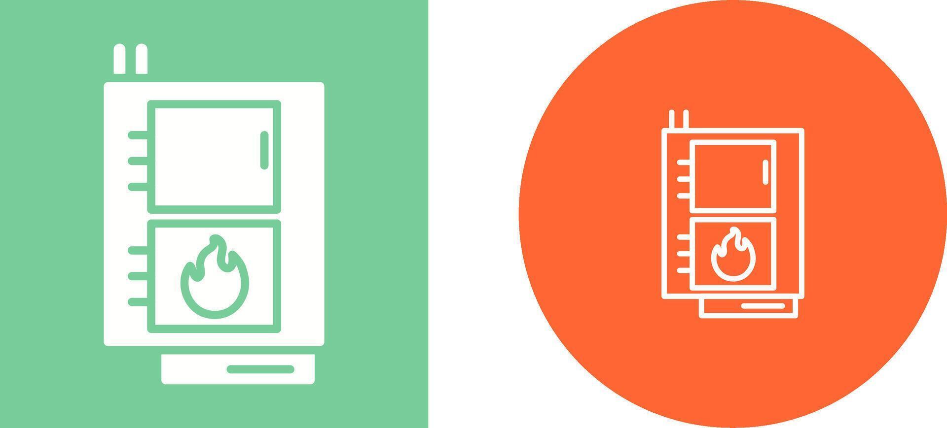 icono de vector de caldera de combustible sólido