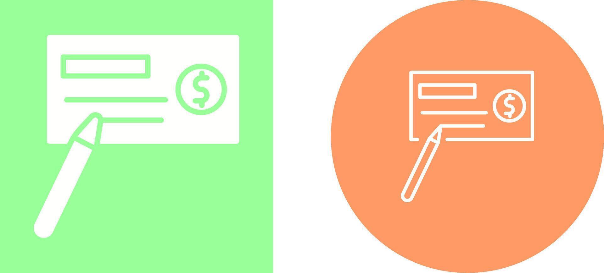 Write Cheque Vector Icon