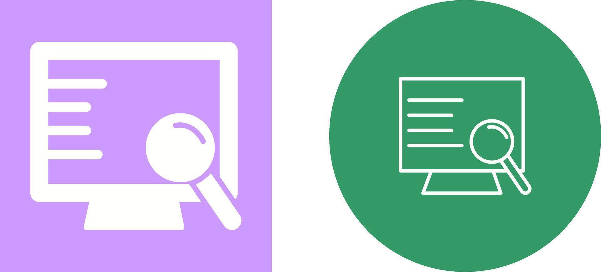 Computer Search Vector Icon