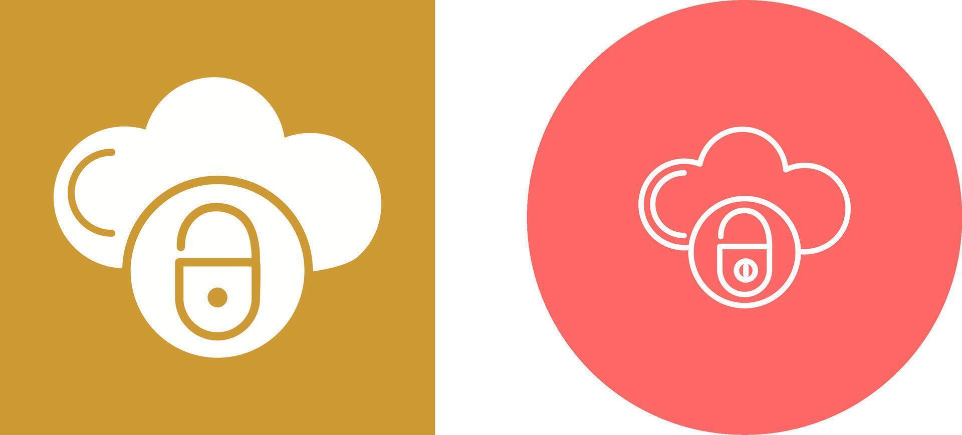 Secure Cloud Vector Icon